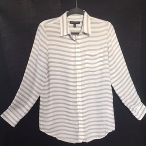 Banana Republic Gray striped blouse